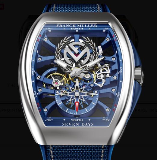 Buy Franck Muller Vanguard Yachting Anchor Skeleton Franck Muller Emblem Replica Watch for sale Cheap Price V 45 S6 SQT ANCRE FM YACHT (BL) OG